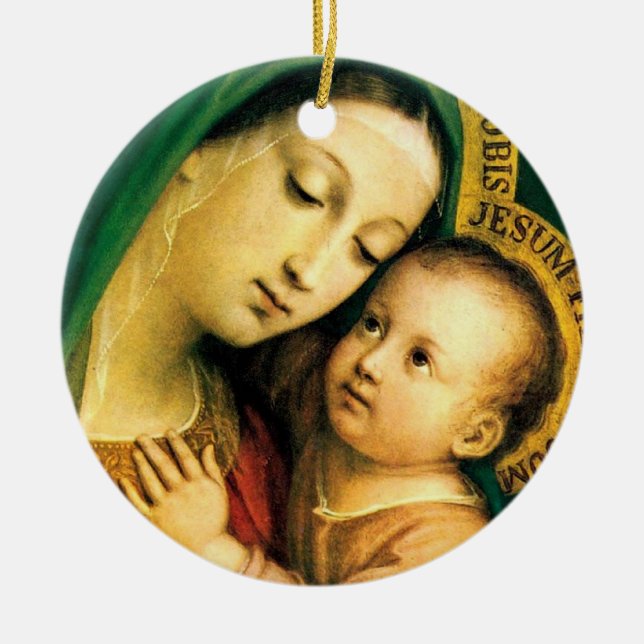 our lady of good counsel ceramic tree decoration (Front)