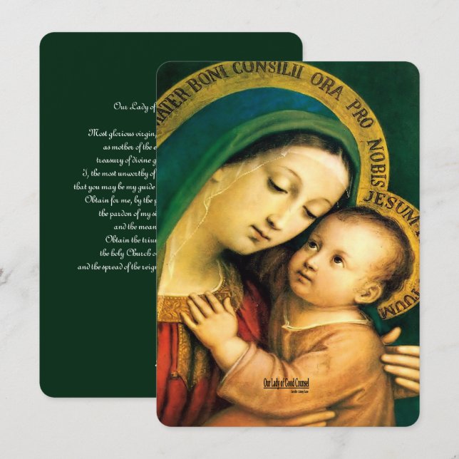 Our Lady of Good Counsel with Prayer Holiday Card (Front/Back)