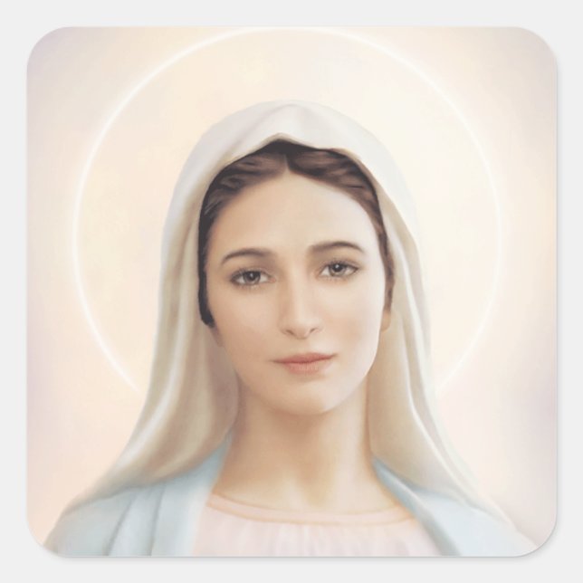 Our Lady Of Grace Medugorje Virgin Mary Square Sticker (Front)
