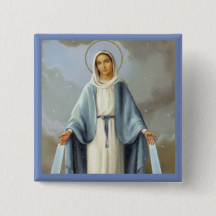 Our Lady of Grace Virgin Mary 15 Cm Square Badge