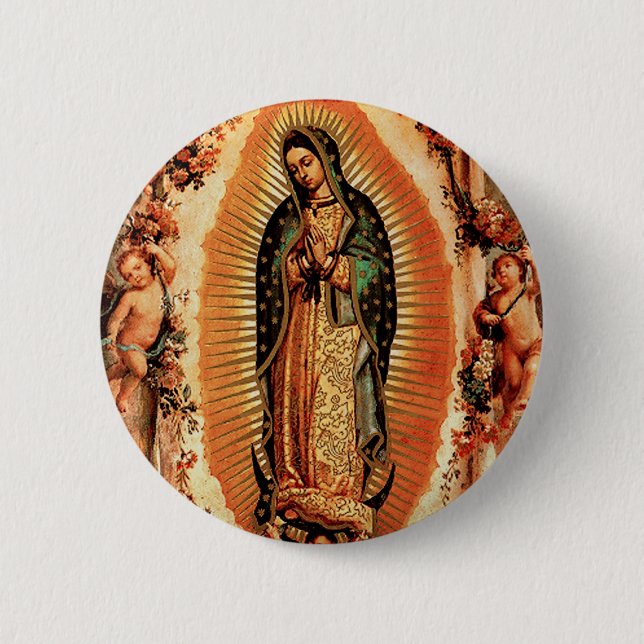 Our Lady of Guadalupe 6 Cm Round Badge (Front)