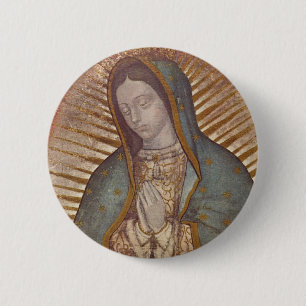 OUR LADY OF GUADALUPE 6 CM ROUND BADGE