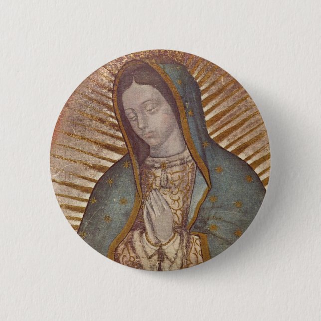 OUR LADY OF GUADALUPE 6 CM ROUND BADGE (Front)
