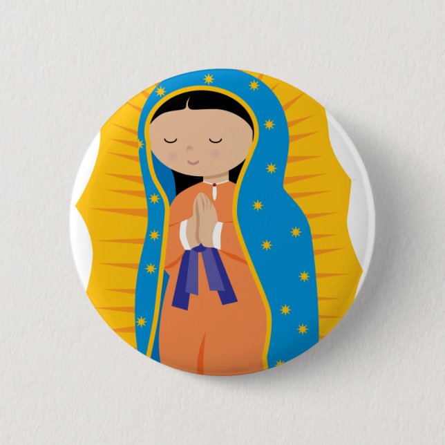 Our Lady of Guadalupe 6 Cm Round Badge (Front)