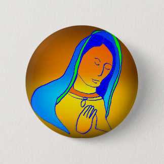 our lady of guadalupe 6 cm round badge