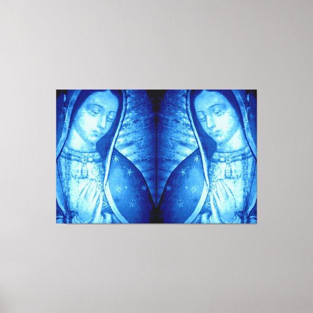OUR LADY OF GUADALUPE BLUE 2 PANEL REVERSED CANVAS PRINT (Front)