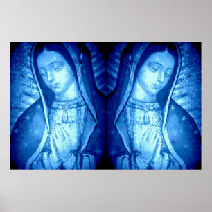 OUR LADY OF GUADALUPE BLUE POSTER