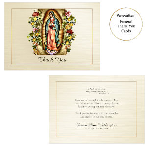 Our Lady of Guadalupe Bright Flowers Funeral  Thank You Card