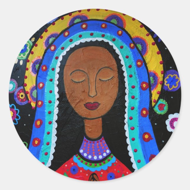 Our Lady of Guadalupe by Prisarts Classic Round Sticker (Front)