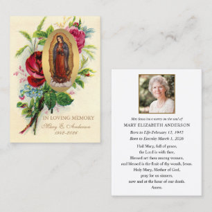 Our Lady of Guadalupe Catholic Funeral Memorial Enclosure Card