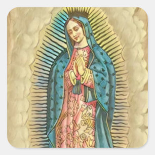 Our Lady of Guadalupe Catholic Hispanic Religious Square Sticker