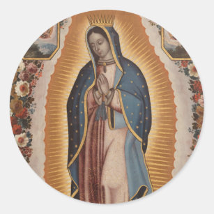 Our Lady of Guadalupe Catholic Mexico Classic Round Sticker