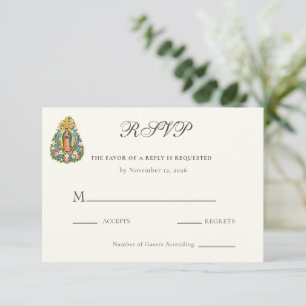 Our Lady of Guadalupe Catholic Wedding RSVP Card