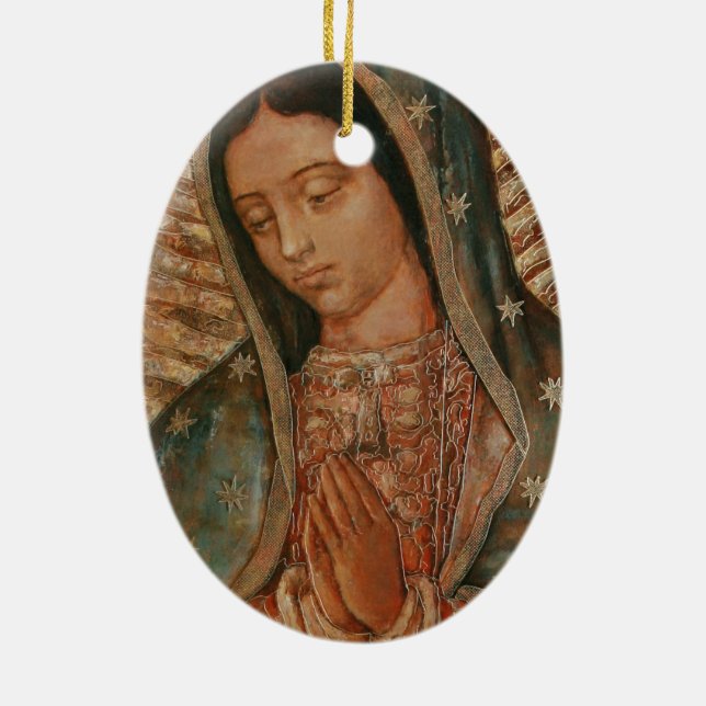 our lady of guadalupe ceramic tree decoration (Back)