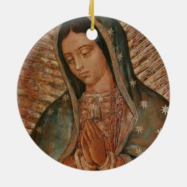 our lady of guadalupe ceramic tree decoration (Back)