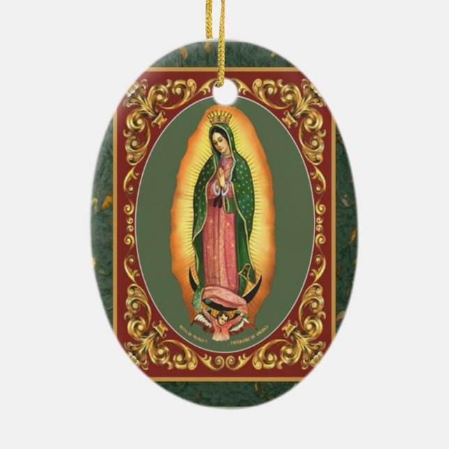 OUR LADY OF GUADALUPE CERAMIC TREE DECORATION (Back)