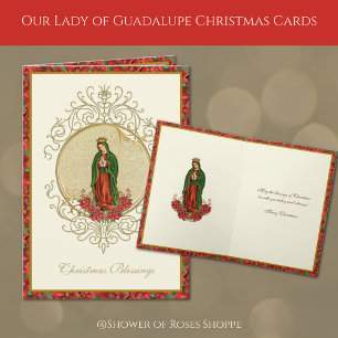 Our Lady of Guadalupe Christmas Poinsettia Holiday Card