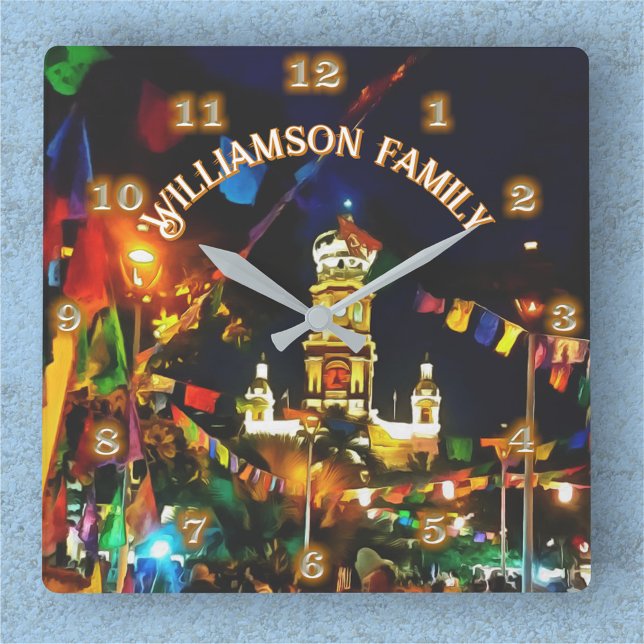 Our Lady of Guadalupe Church PV-190130 Family Square Wall Clock (Creator Uploaded)