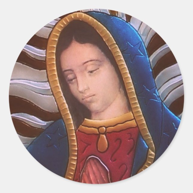 OUR LADY OF GUADALUPE CLASSIC ROUND STICKER (Front)