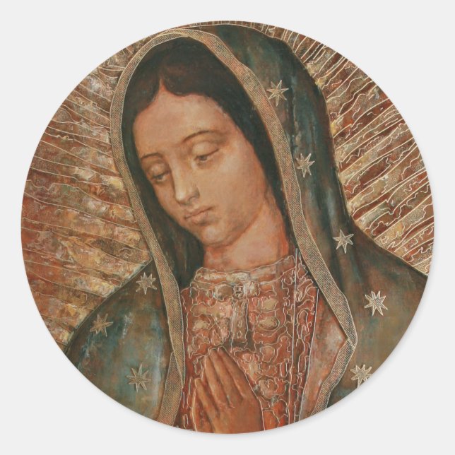 OUR LADY OF GUADALUPE CLASSIC ROUND STICKER (Front)