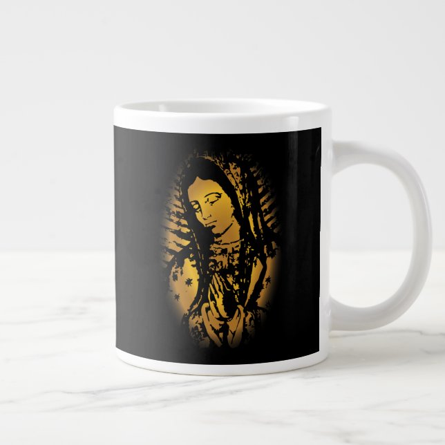 Our Lady of Guadalupe coffee cup gold and black (Right)