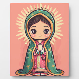 Our Lady of Guadalupe cute kawaii style  Plaque