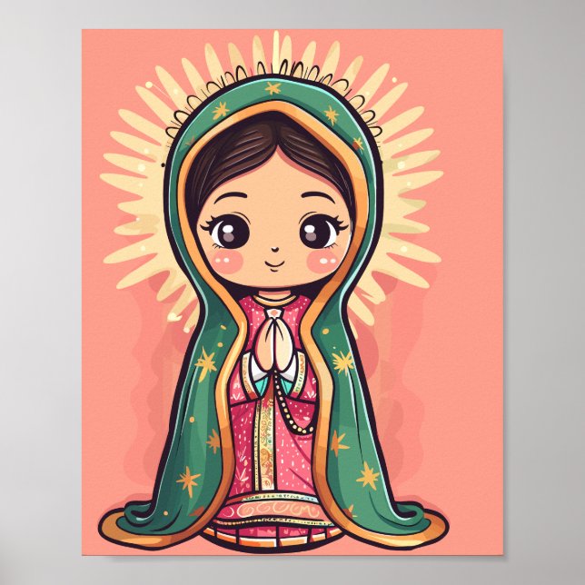 our lady of guadalupe cute kawaii style poster (Front)