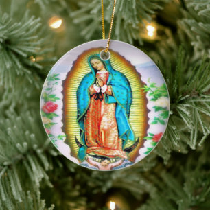 Our Lady of Guadalupe Floral by Litany Lane Ceramic Tree Decoration