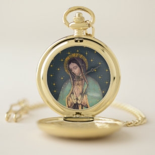 Our Lady of Guadalupe Goldtone Pocket Watch
