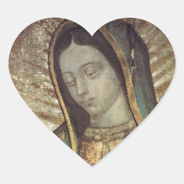 OUR LADY OF GUADALUPE HEART STICKER (Front)
