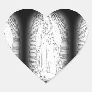 our lady of guadalupe heart sticker