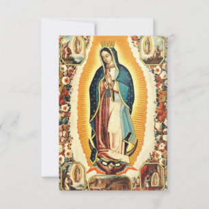 Our Lady of Guadalupe Holy Card Latin Ave Maria