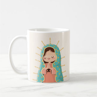 Our Lady of Guadalupe kawaii style with prayer Coffee Mug