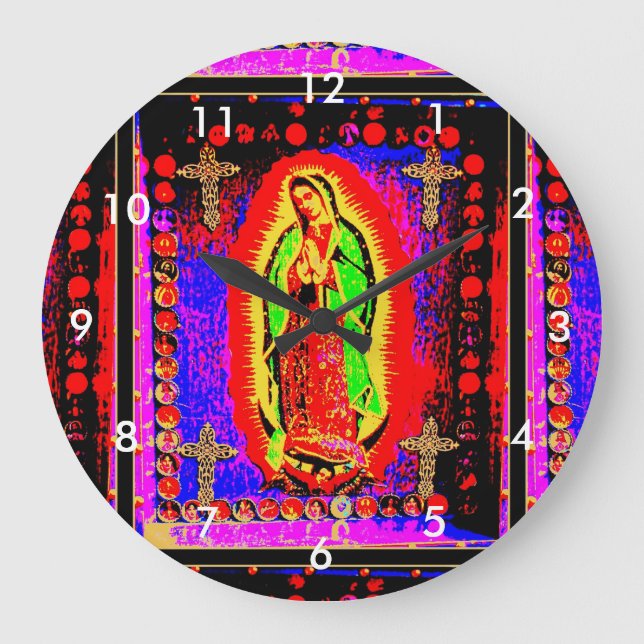Our Lady Of Guadalupe Large Clock (Front)