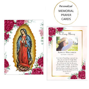 Our Lady of Guadalupe Memorial Funeral Prayer Card