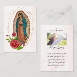 Our Lady of Guadalupe Memorial Photo Prayer Card