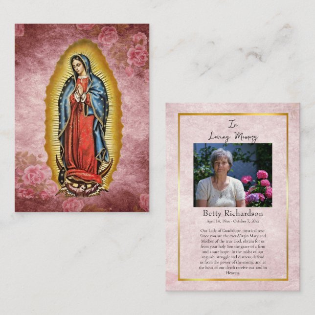 Our Lady of Guadalupe Memorial Prayer Card (Front/Back)