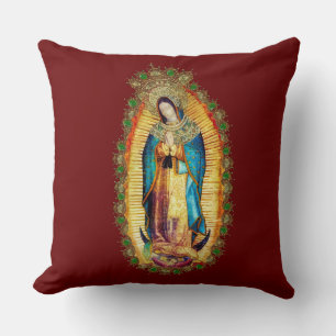 Our Lady of Guadalupe Mexican Virgin Mary Aztec  Cushion