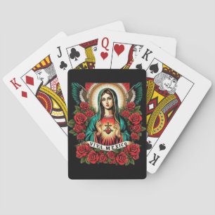 Our Lady of Guadalupe Mother Mary Viva Mexico art Playing Cards