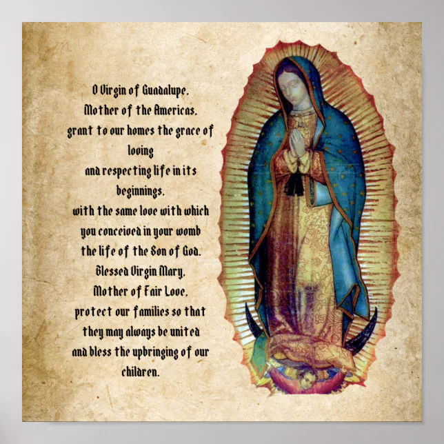 Our Lady of Guadalupe, Nuestra Señora de Guadalupe Poster Zazzle