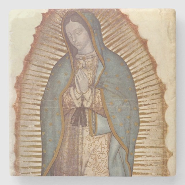 Our Lady of Guadalupe (Nuestra Señora) (Virgen) Stone Coaster (Front)