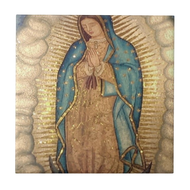 Our Lady Of Guadalupe Painting Tile (Front)