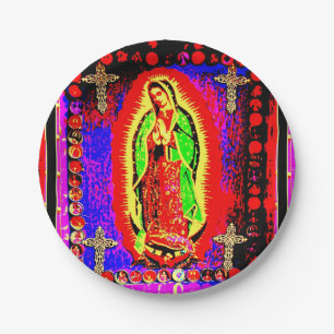 our lady of guadalupe paper plate