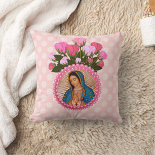 Our Lady of Guadalupe Pink Roses  Cushion