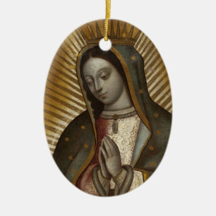 OUR LADY OF GUADALUPE PRAY FOR US CERAMIC TREE DECORATION