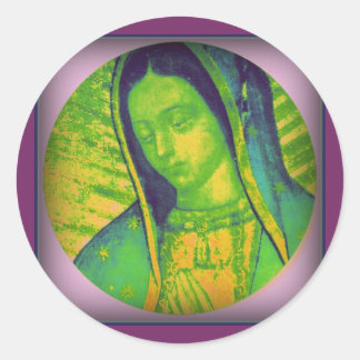 OUR LADY OF GUADALUPE PRAY FOR US CLASSIC ROUND STICKER