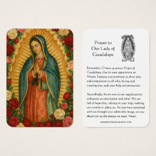 Our Lady of Guadalupe Prayer Holy Card