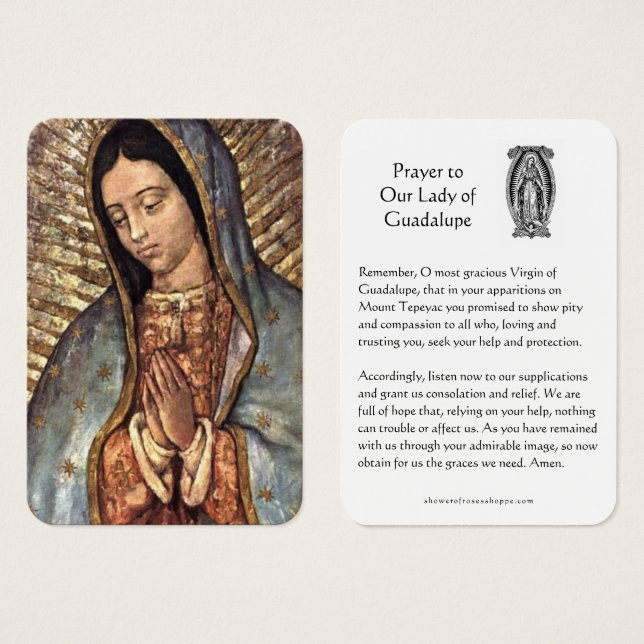 Our Lady of Guadalupe Prayer Holy Card (Front & Back)