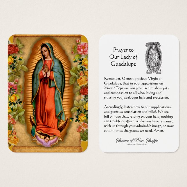 Our Lady of Guadalupe Prayer Holy Card (Front & Back)