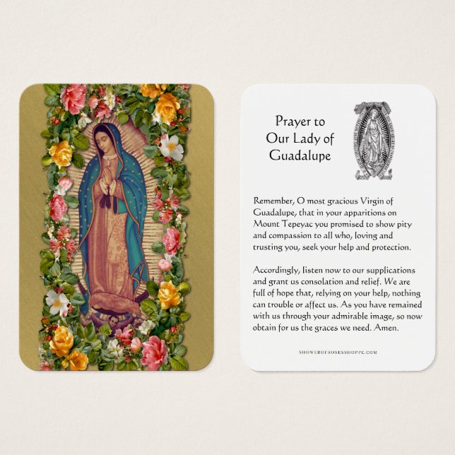 Our Lady of Guadalupe Prayer Holy Card (Front & Back)